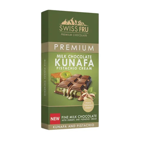 SWISS FRU PREMIUM Milk.Chocolate with KUNAFA & Pistachio Cream - 150g