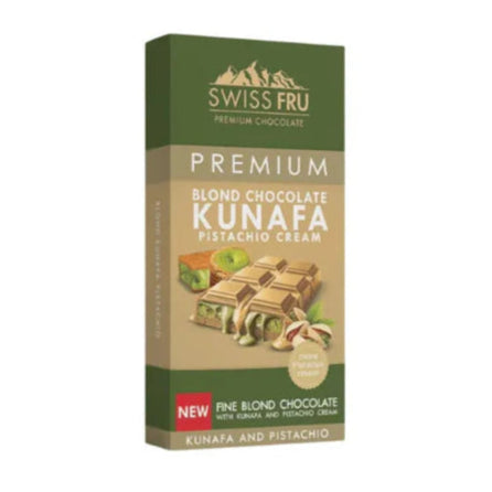SWISS FRU PREMIUM Blond.Chocolate with KUNAFA & Pistachio Cream - 150g