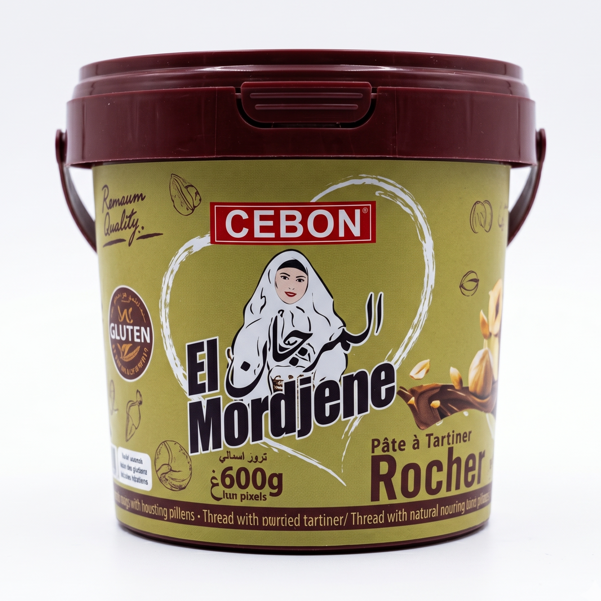 CEBON El Mordjene "Morgan" Rocher - Crunchy Chocolate Hazelnut Cream - 600g