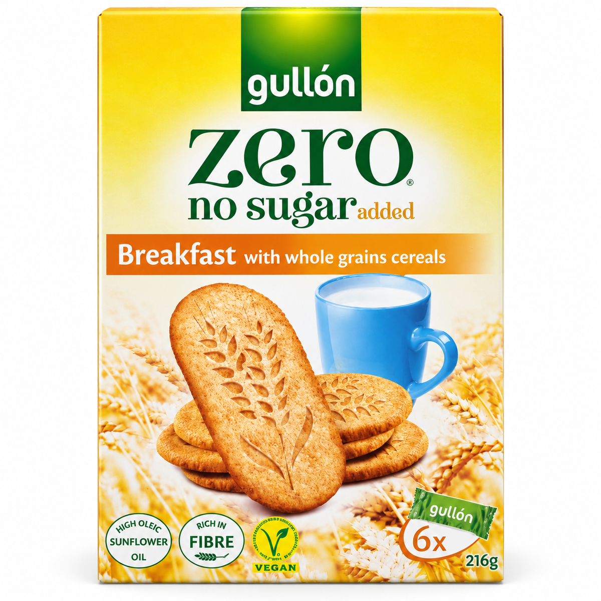 Gullón Zero No Sugar Added Whole Grain Breakfast Biscuits 216g