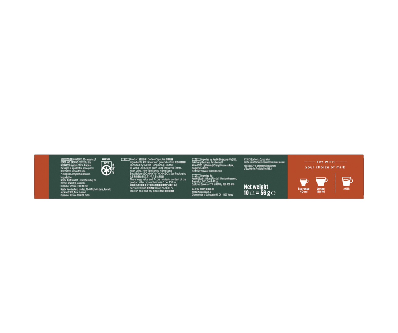 Starbucks Breakfast Blend - 10.Capsules - Nespresso Compatible