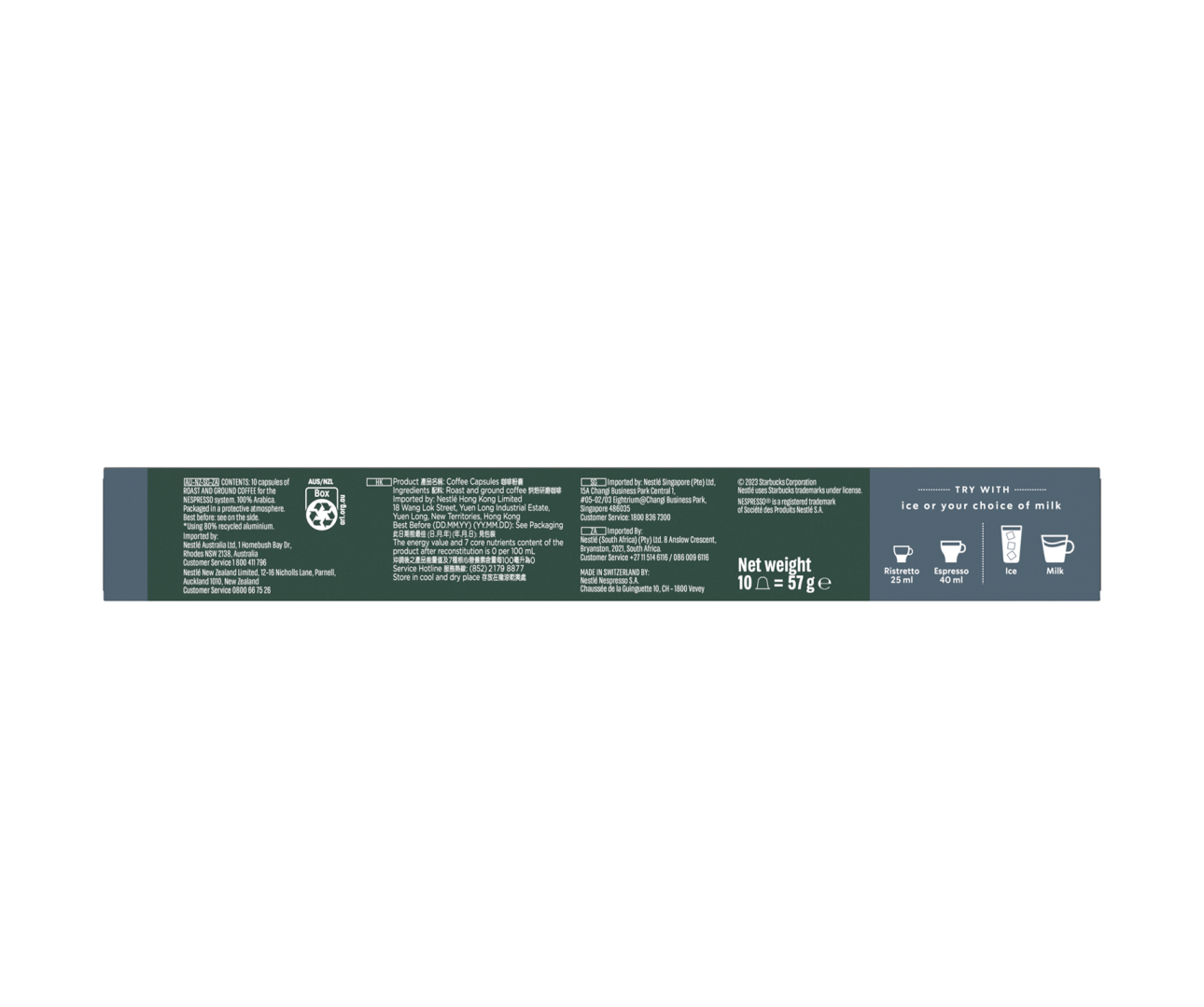 Starbucks Espresso Roast - 10.Capsules - Nespresso Compatible