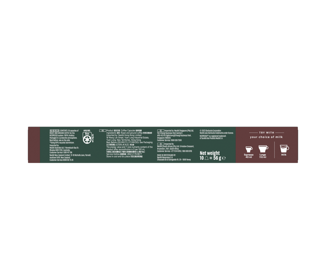 Starbucks Italian Style Roast - 10.Capsules - Nespresso Compatible