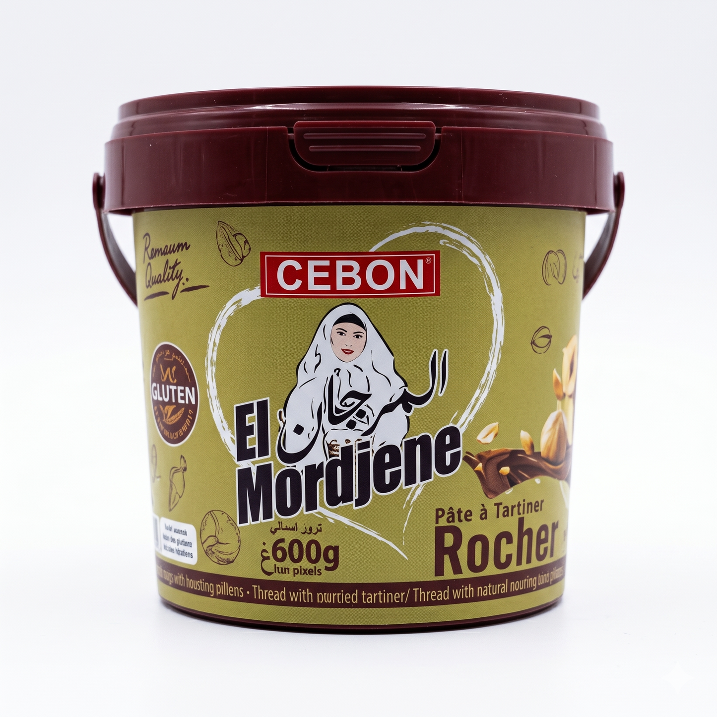 CEBON El Mordjene "Morgan" Rocher - Crunchy Chocolate Hazelnut Cream - 600g