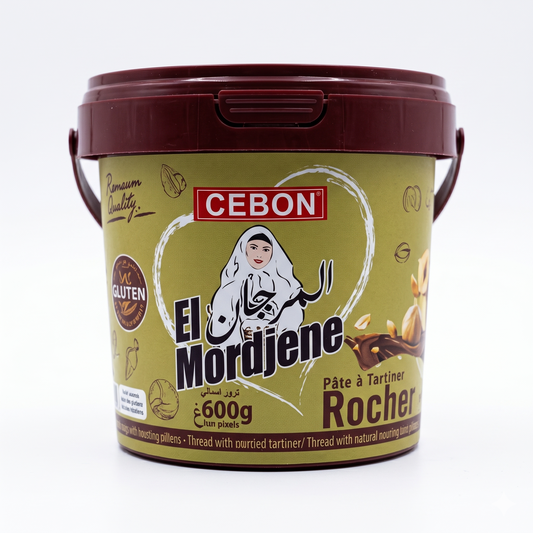 CEBON El Mordjene "Morgan" Rocher - Crunchy Chocolate Hazelnut Cream - 600g