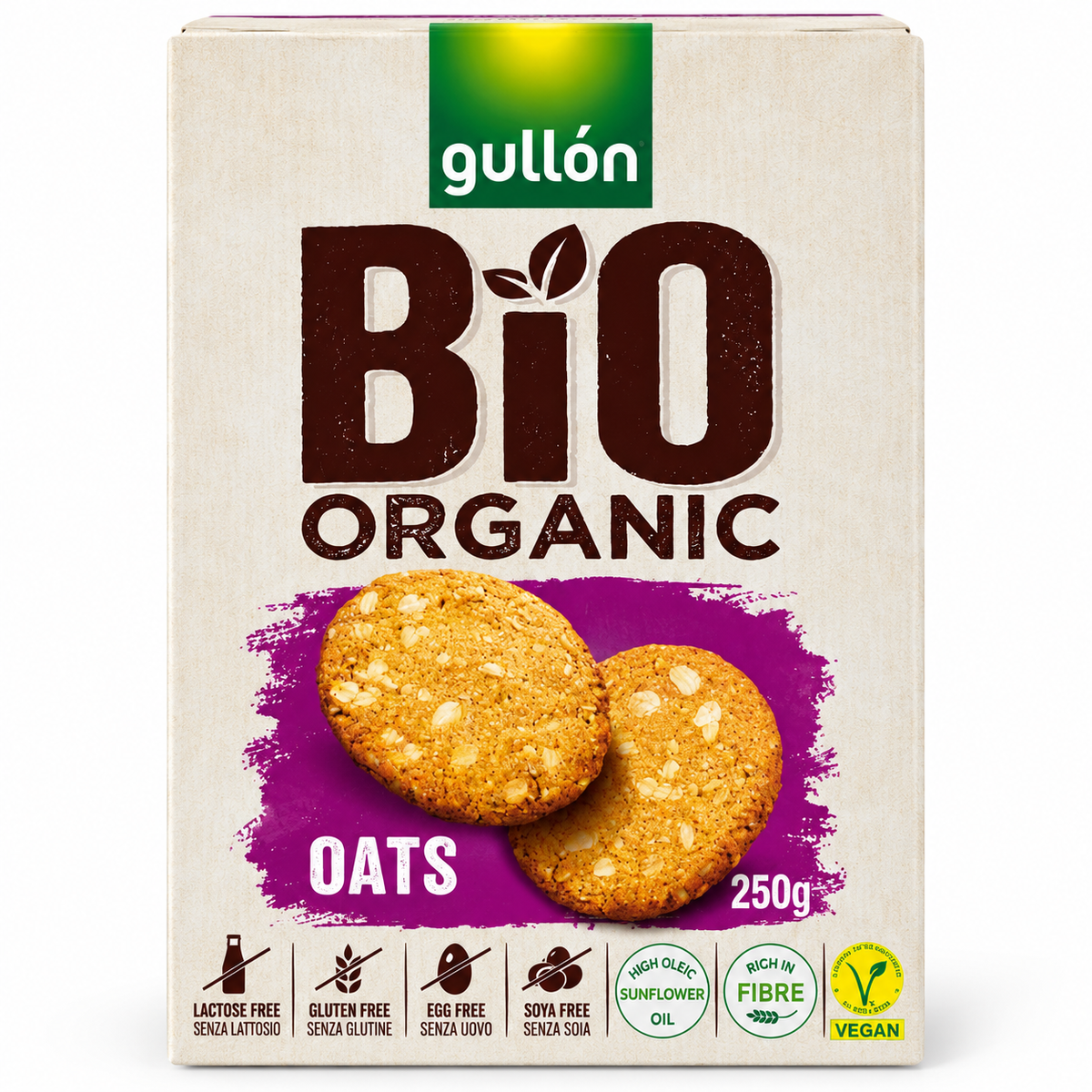 Gullón BIO Organic Oat Biscuits 250g | Vegan & High Fibre