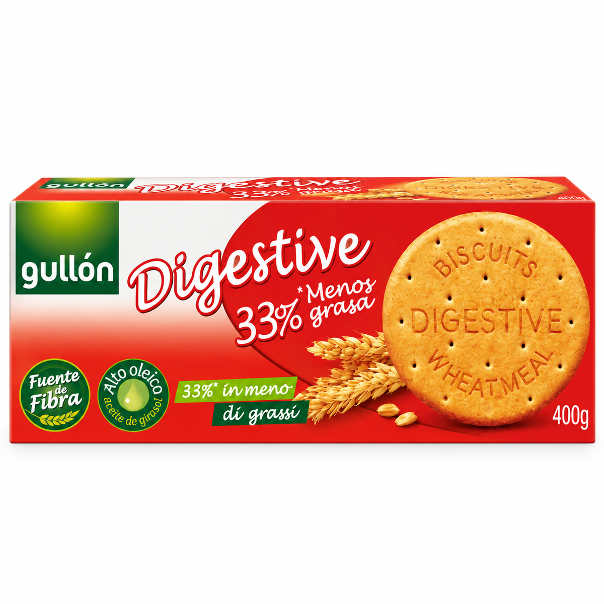 Gullón Digestive Biscuits 400g | 33% Less Fat | High Fibre