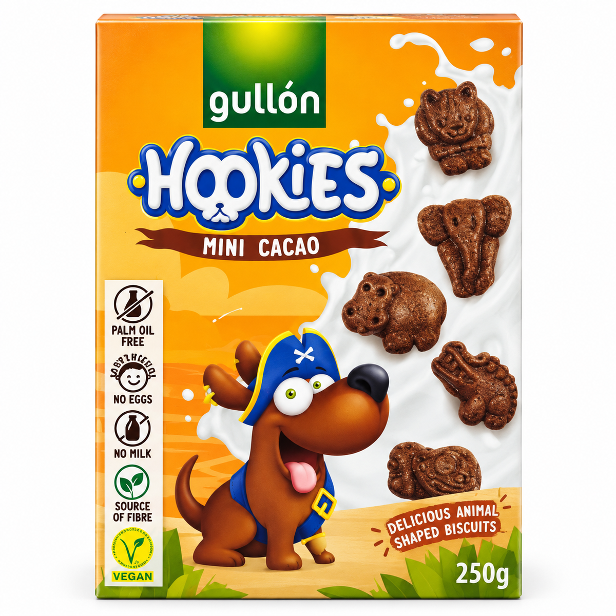 Gullón Hookies Mini Cacao Animal Shaped Biscuits 250g