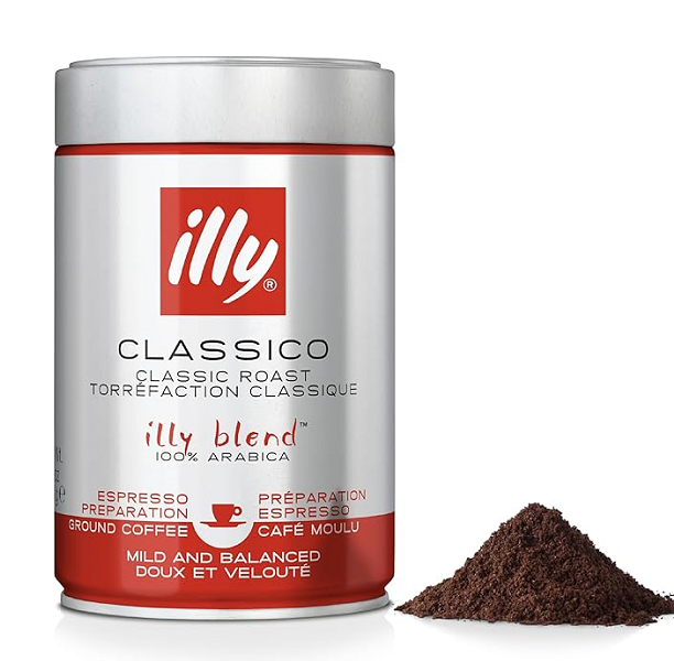 illy Classico (Classic Roast) - Espresso Ground Coffee - 250g..Can