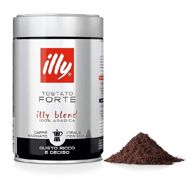 illy Forte (Extra Bold Roast) - Moka Ground Coffee - 250g..Can