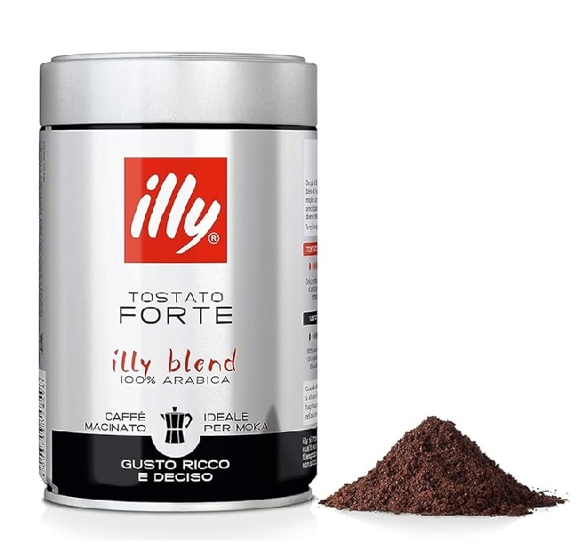 illy Forte (Extra Bold Roast) - Moka Ground Coffee - 250g..Can