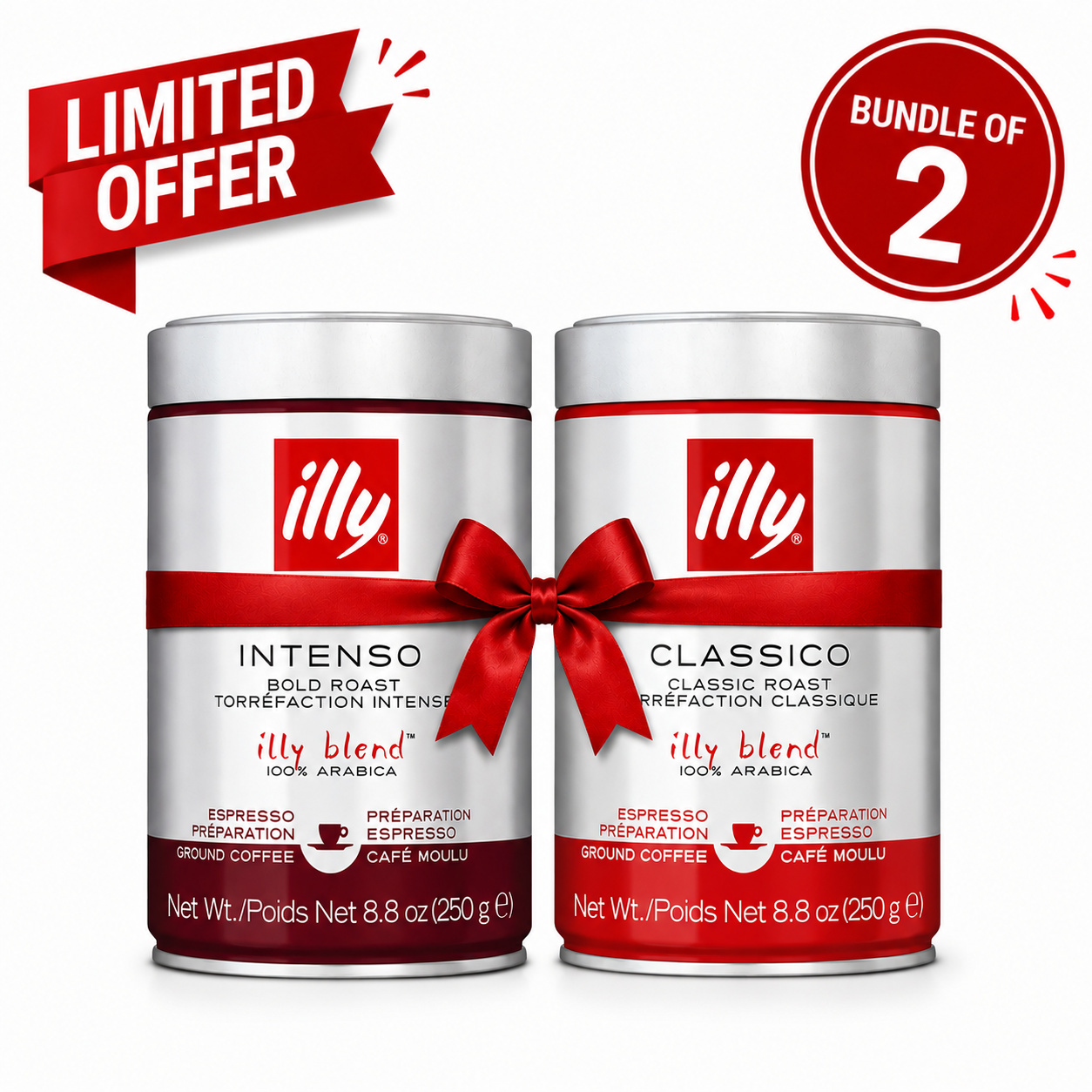 Illy Coffee Duo – Classico & Intenso Bundle | 100% Arabica