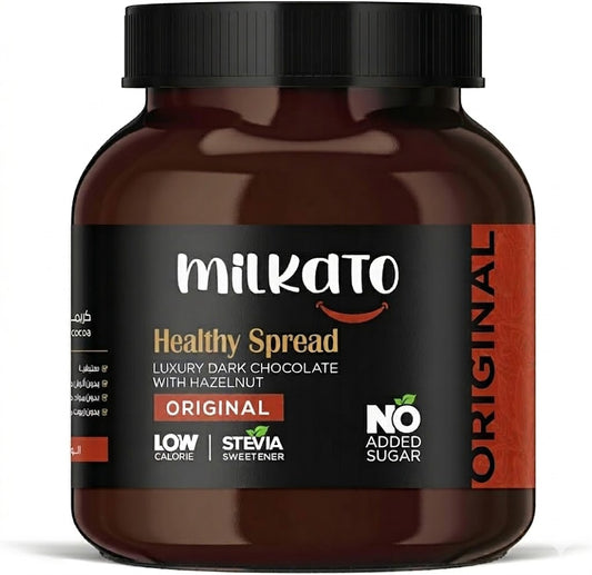 Milkato Original Healthy Spread – Luxury Dark Chocolate with Hazelnut - 350 gm