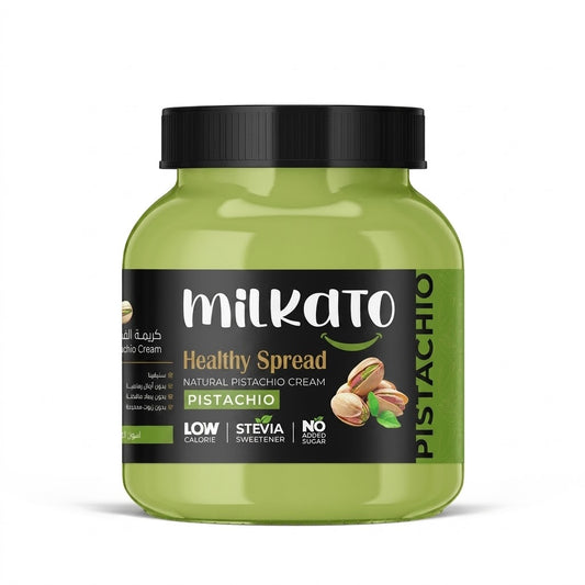 Milkato Pistachio Healthy Spread – Natural Pistachio Cream with Stevia - 375 gm